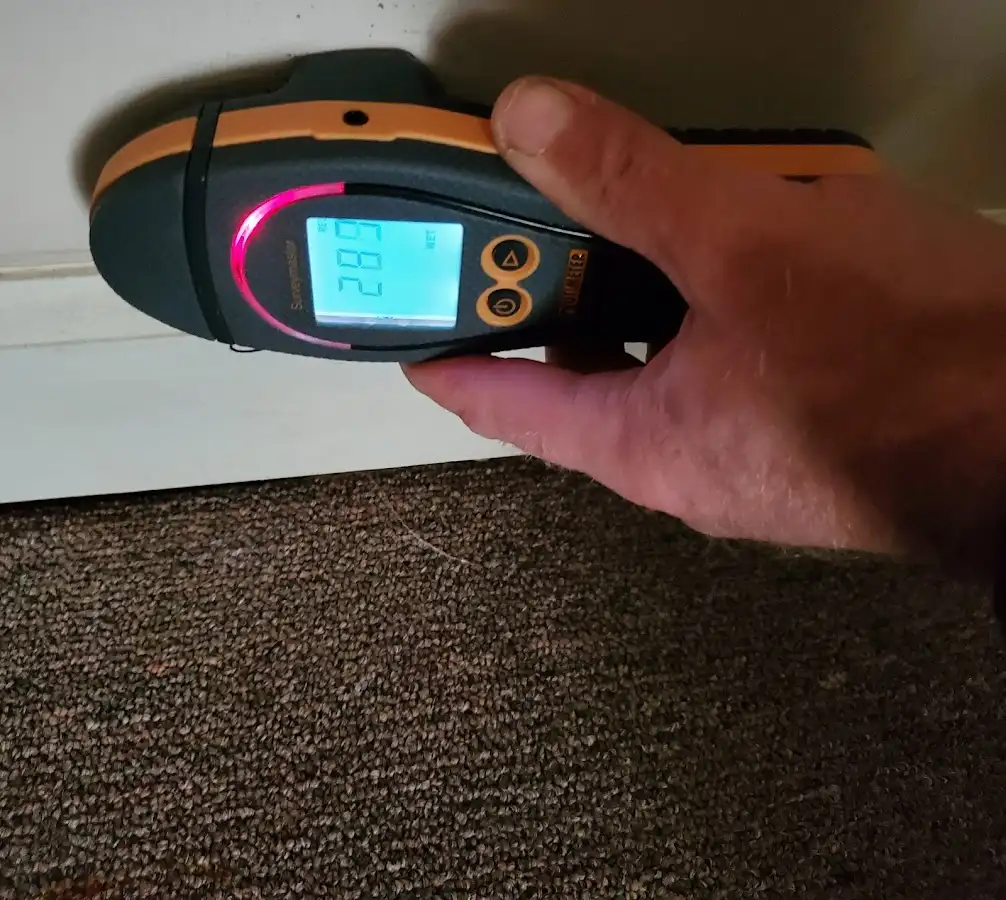 Moisture detection at baseboard during Mold Inspection & Testing in West Haven